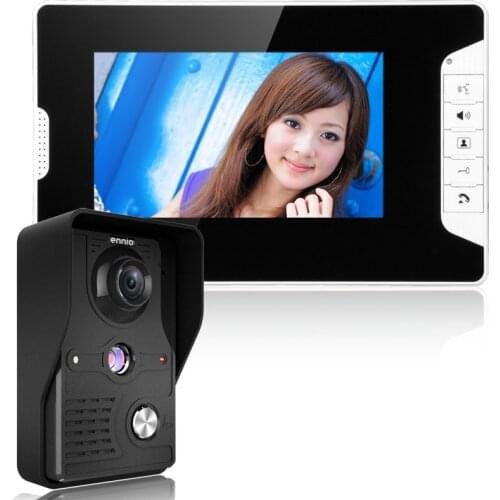 Visual Intercom Doorbell 7'' TFT LCD Wired Video Door Phone System Indoor Monitor 700TVL Outdoor IR Camera Support Unlock