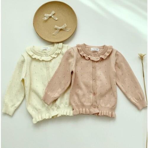 Spring Autumn Kids Solid Color Cardigan Sweaters Newborn Baby Girls Knitting Cardigan Baby Girl Sweater Kids Jacket Coat