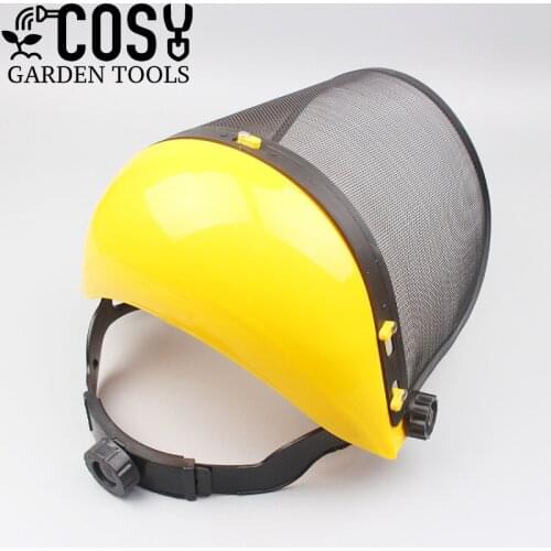 Safety Helmet Hat With Full Face Mask Mesh Visor For Logging Brush Cutter Forestry Bee Protective Mesh Garden Grass Trimmer Part