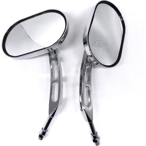 1Pair 10mm Universal Rectangle Aluminum Motorcycle Rearview Mirrors Chrome retrovisor de moto mirror moto For Honda
