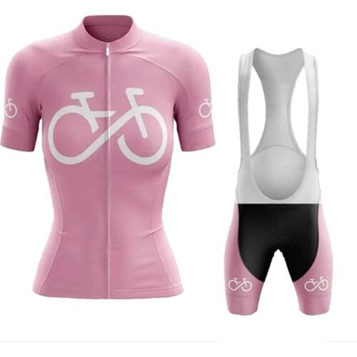 Womens Cycling Clothing Bicycle Jersey Set Female Pink Mountain Ciclismo Wear Road Bike Bib Short Pant 9D Gel Pad Ciclismo Kits