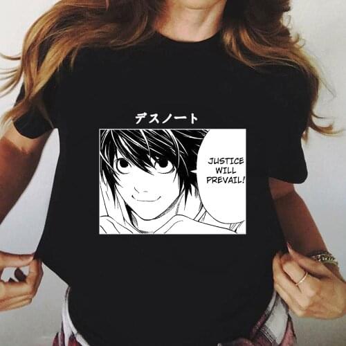 Death Note Summer T-shirts Harajuku T-shirts Womens Solid Korean Fashion Girls Tees