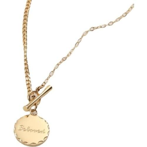 Stainless Steel Geometric Round Buckle Gold Pendant Necklace For Womens Luxury Gothic Accessories Hip Hop Chain Neck Jewelry
