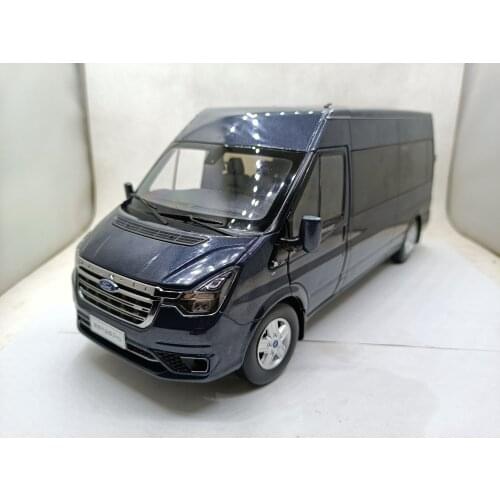 1:18 Diecast Model for Ford Transit Pro 2021 Blue MPV (With Lights) Alloy Toy Car Miniature Collection Gift Van