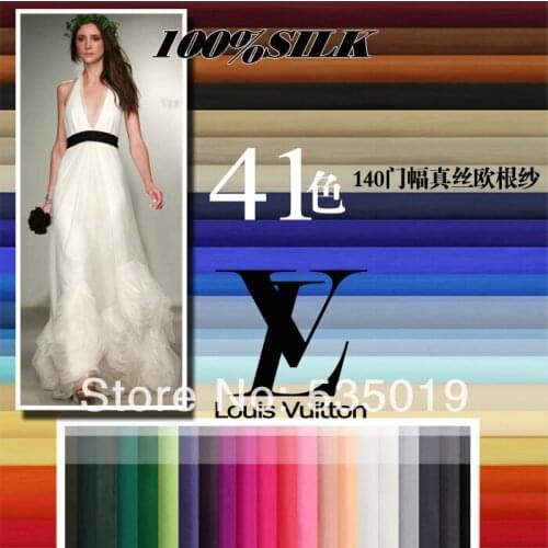 100% Mulberry Silk Organza Cytoskeleton Formal Dress Material Rawsilk Candy Colour Fabrics Textile Chiffon Fabrics