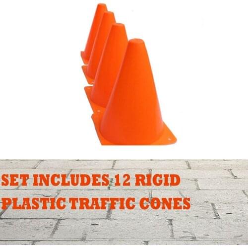 12Pcs 18cm Dazzling Toys Traffic Orange Cones Marker Course Football Riding Excercise Supplies QW