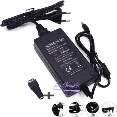 12V 6A 6 amp 72W DC EU US UK AU Plug LED POWER Supply ADAPTER Transformer LED Strip Light