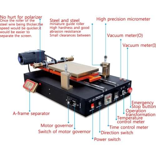 TBK 958D 14 inches semi-automatic built-in air pump mobile phones tablets LCD screen vacuum separator