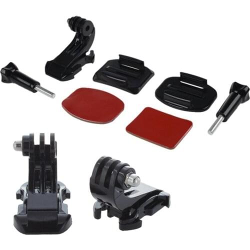 2 Pcs Black Vertical Surface J-Hook Buckle Mount & 1 Set Camera Helmet Front Mount Adhesive Kit Gopro Hero 3 2 1
