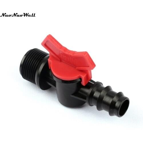 2pcs NuoNuoWell 3/4" Male Thread to 20mm Barbed Pipe Joint Valve Tube Coupling Valve Micro Irrigation System Parts