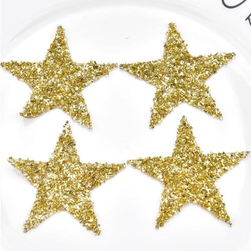 25pcs/lot Gold stone star Hotfix rhinestone motif iron on transfer Applique patches for children shoe clothing craft diy