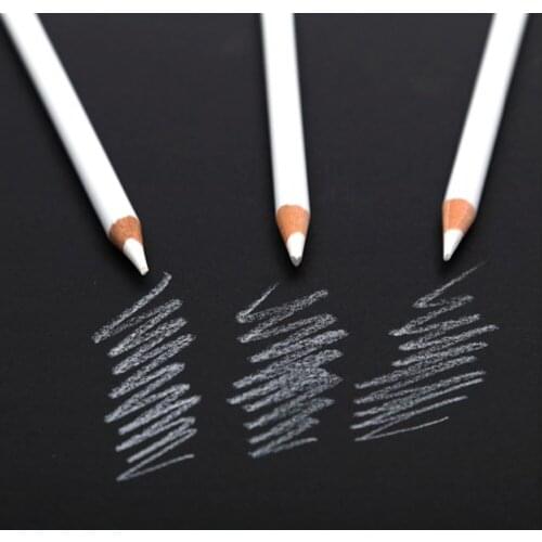 3Pcs/lot White Sketch Charcoal Pencils Standard Pencil Drawing Pencils Set For School Tool Painting Art Supplies Rated