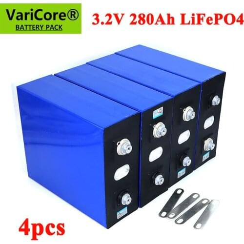 4pcs VariCore 3.2V 280Ah lifepo4 DIY 12V 24v 280AH Rechargeable battery pack for Electric car RV Solar Energy + M6 Nut TAX FREE