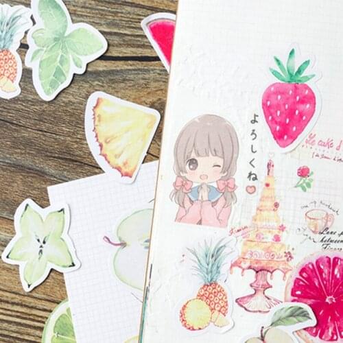 45 Pcs/lot Colourful Fruits lemons Nutural Scrapbooking Stickers Pink Watermelon Diary Album Labels Office School Supplies
