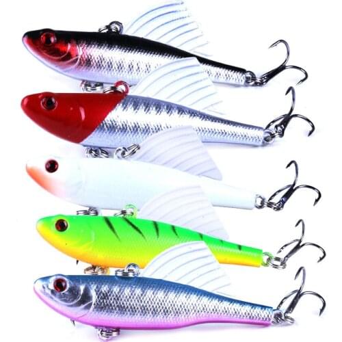 6.5cm 17.2g Winter Ice Fishing Lures Sinking VIB Crankbaits Vibration Hard Bait Jig wing With Wobblers for Pike Carp Bass Baits
