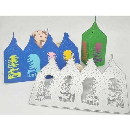 Christmas theme painting lampshade, 3D Christmas light metal cutting mold, scrapbook, photo frame, DIY, handmade artwork