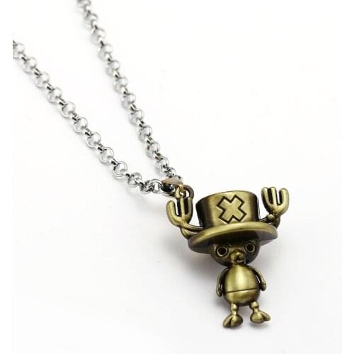Anime One Piece Necklace Figure Model Tony Chopper Pendant Fashion Link Chain Necklaces & Pendants Women Men Gifts Jewelry
