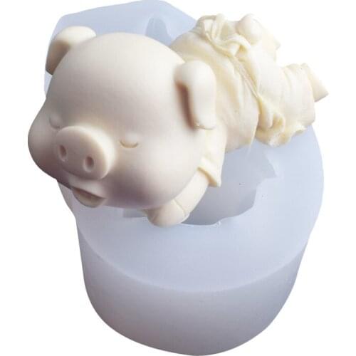 Big Cute Saliva Pig Silicone Mold Piggy Mousse Cake Mold DIY Baking Utensils DIY Epoxy Mold Cake Tools K135