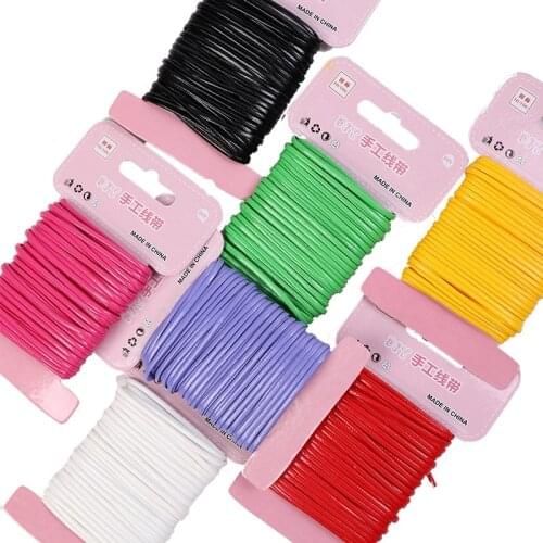 2mm Colorful Leather Cords for DIY Craft Braided Drawstring Rope Bracelet Necklace Home Decoration Accessories Decoration Cords