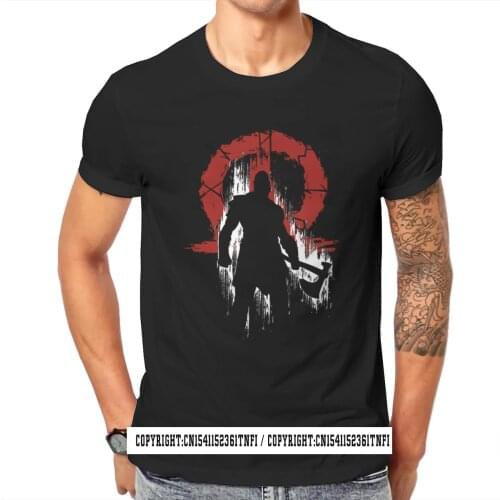 Kratos Silhouette God Of War Game T Shirt Vintage Male Grunge Big Size O Neck Tee Shirt Big Sales Harajuku Mens Tops