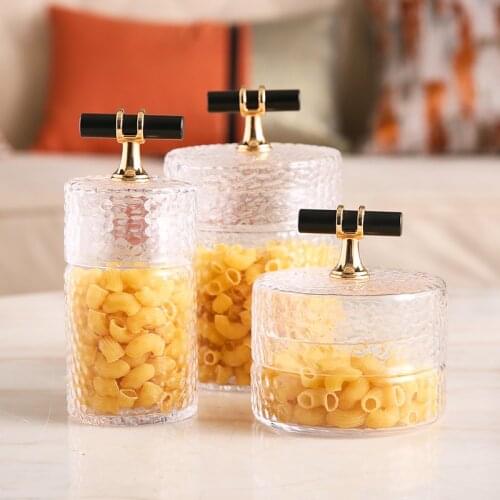 Art Crystal Glass Storage Jar Aromatherapy Bottle with Lid Household Cotton Swab Jewelry Storage Box Transparent Glass Container