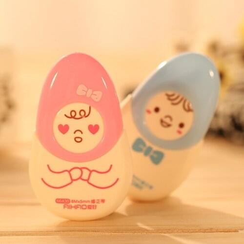 Kawaii Doll Expression Correction Tape creative Decorative Correction Tape 6m Students Gifts Stationery 1pcs