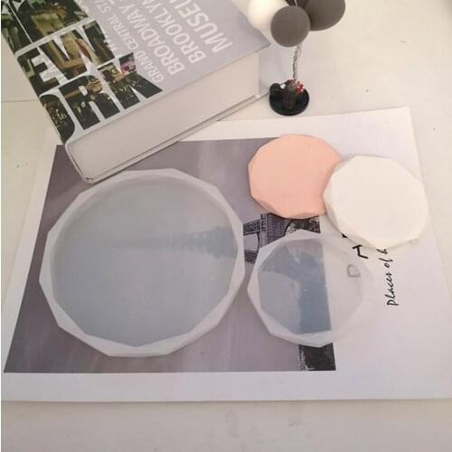 Round Tray Silicone Mold Candlestick Candle Holder Crafts Aroma Plaster Tray Molds For Office Decoration Gypsum Mould