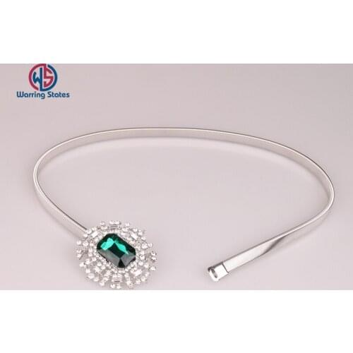 Summer Girl Wild Dress Waist Chain Emerald Diamond Spring Net Red Fashion Silver Waist Chain for Women Belt Chain