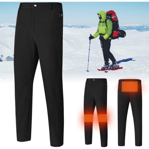 Mens Insulated Heating Pants Washable USB Electric Heated Thermal Pants Graphene Electric Heating Warm Mountaineering Pants