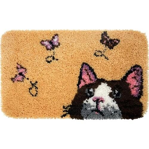 Latch Hook Kits Printed Pattern on Canvas DIY Rug Embroidery Set Crocheting Arts & Crafts for Kids and Adults, Home Decoration