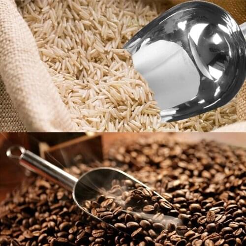 Stainless Steel Bar Ice Scoop Tea Shovel Cereal Shovel Flour Candy French Fries Shovel Kitchen Gadgets Tablespoon Sugar Scoop