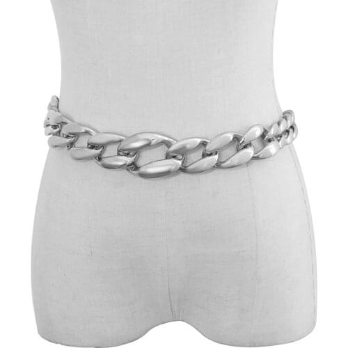 New Fashion Lady Sexy Waist Chain Body Belly Belt Chunky Metal Link Adjustable Body Chain Female Trendy Punk Cuban Waist Chain