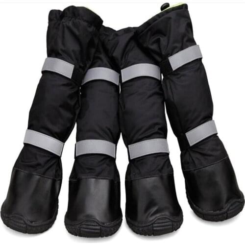 Top Quality New 100% Waterproof Warm Big Dog Shoes Winter Large Pet Outdoor long dog Boots Non-Slip Shoes For dogs 4pcs/set