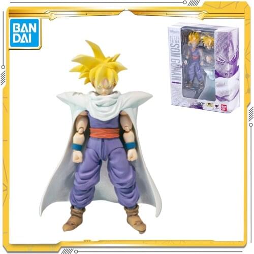 Original BANDAI Dragon Ball Z SHF Super Saiyan Son Gohan Action PVC Collection Model Toy Anime Figure Toys For Kids