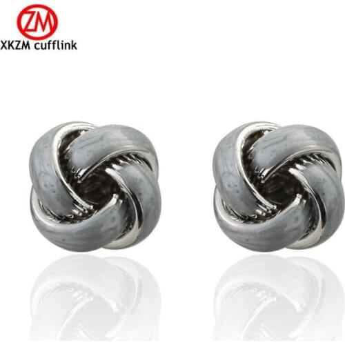 Luxury Men gray twist knot Cufflinks High Quality Lawyer Groom Wedding Cufflinks For Mens Shirt Cuff Links French Jewelry