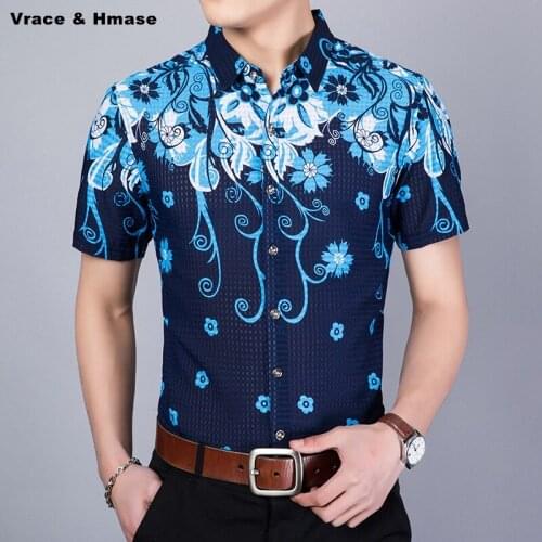 NO.1809 Chinese style exquisite 3D printing fashion short sleeve shirt Summer 2018 soft comfortable silk cotton shirt men M-XXXL