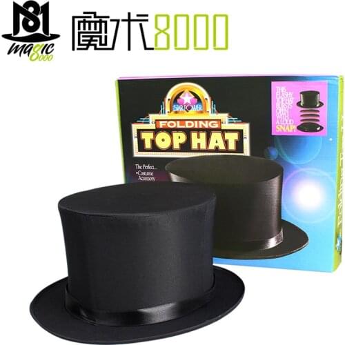 Folding Top Hat With Gimmick Magic Trick Costume Accessory Stage Prop Magician