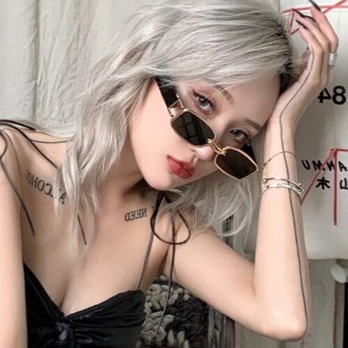 Trend Small Frame Sunglasses For Women Luxury Designer Streetwear Party Gift Eyeglasses Thick Frame Hip Hop Female Eyewear UV400