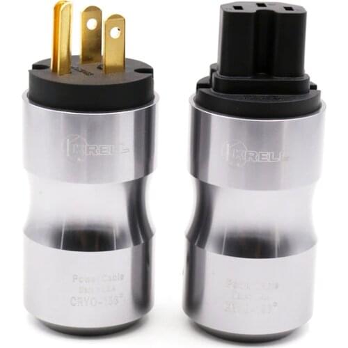 1 pair HiFi Audio Grade Gold plated US AC Power Plug Connector Extension adapter for power cable