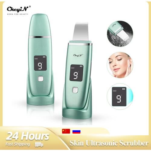 EMS Facial Skin Ultrasonic Scrubber Multifunction Ion Face Deep Cleanser Blackhead Remover Pores Anti Wrinkle Silicone Skin Care