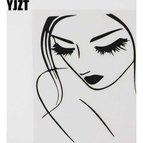 YJZT 11.1CMX13.9CM Elegant Sexy Woman Girl Decal Vinyl Car Sticker Black/Silver 8A-0470