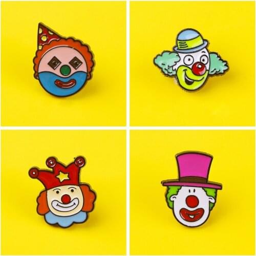 Funny Clown Pin Laugh Badges On Clothes Stripes For Clothes Set Brooches Enamel Pins For Backpacks Lapel Pin Bags Badge Gifts