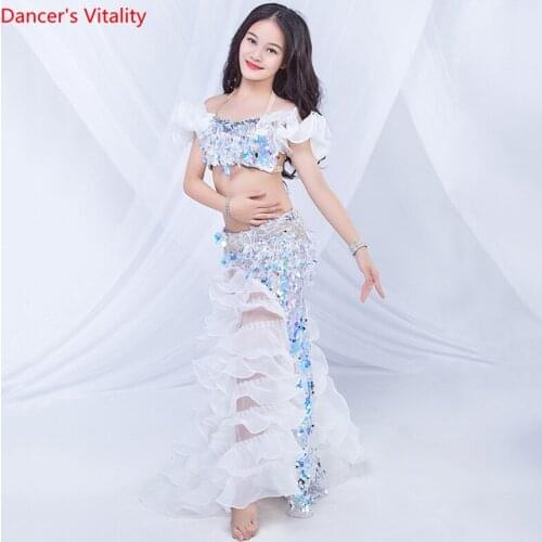 Belly Dance New Female Child Temperament Bra Performance Clothing Girl Long Skirt Profession Performance Clothes Suit