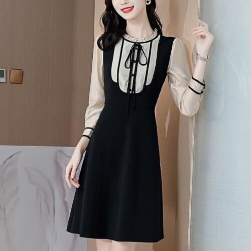 2021 Women Bodycon Casual Office Lady Dress Spring Black Hepburn Fashion mini Sexy Dresses Autumn Elegant Vintage Party Vestidos