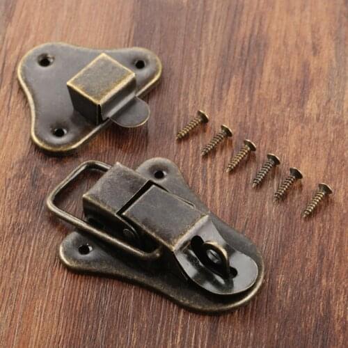 1pc 95*52mm Antique Bronzer Box Latch Hasps Drawer Latches Decorative Suitcases Hasp Latch Buckle Clasp Furniture Hardware