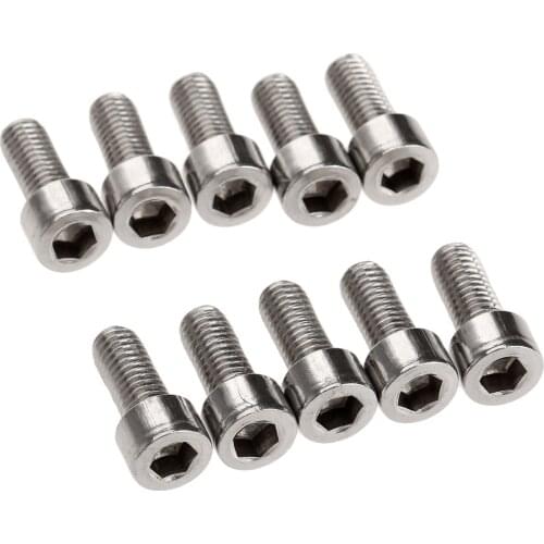 10Pcs M5 Bike Bicycle Water Bottle Holders Cage Rack Enhancement Bolt Screw Stainless Steel Mountain Bikes Inner Hexagon Screws