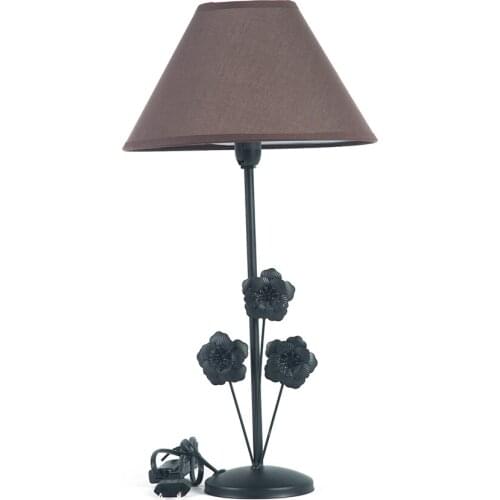 2pcs Vintage Table Lamp Yellow Fabric Chimney Iron Lamp Body Home Decoration for Living Room Bedroom Bedside Hotel Desk Lamp