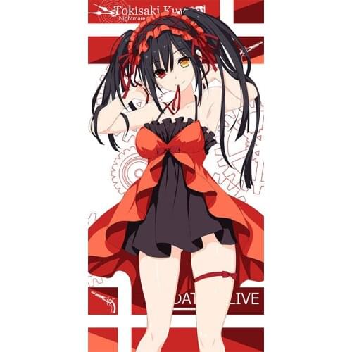 34*72CM Anime Game DATE A LIVE Tokisaki Kurumi Yosuga no Sora Kasugano Sora cotton pattern towel Model Toys Gift