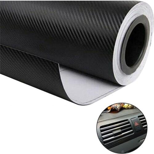 3D Carbon Fiber Car Sticker Auto Interior Wrap Sticker Black Vinyl Foil Film Roll Decals DIY Automotive Sticker Decor 127*30cm