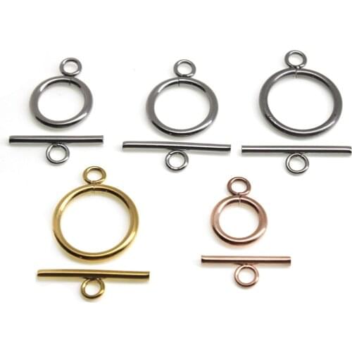 5sets/lot 18mm Stainless steel Gold Plated OT Clasp Toggle Clasp diy Bracelets Connector Clasps for Jewelry Making Accessories
